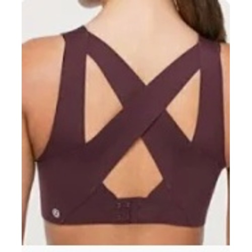 Lululemon Enlite Bra Burgundy Maroon High Impact Running Sports Bra 34DD